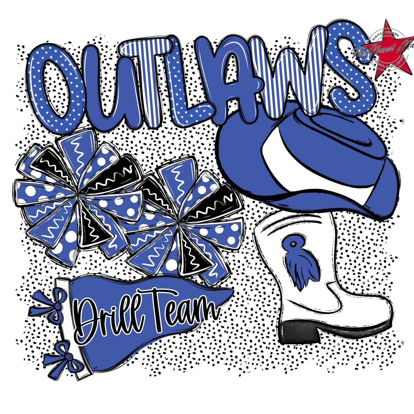 Outlaws Drillteam Spirit-Off Blue