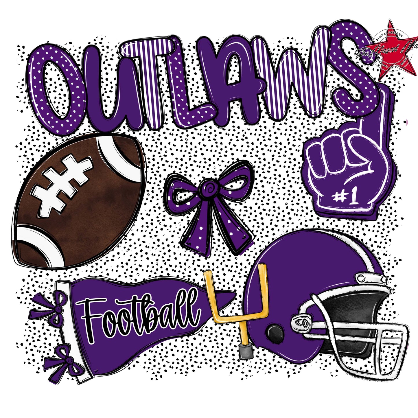 Outlaws Football Spirit-Purple
