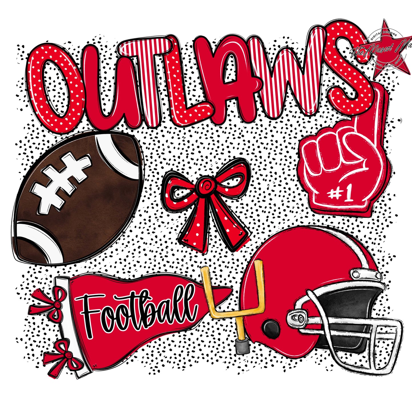 Outlaws Football Spirit-Red