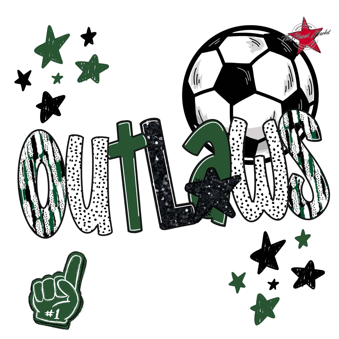 Outlaws Soccer Scrape-Green