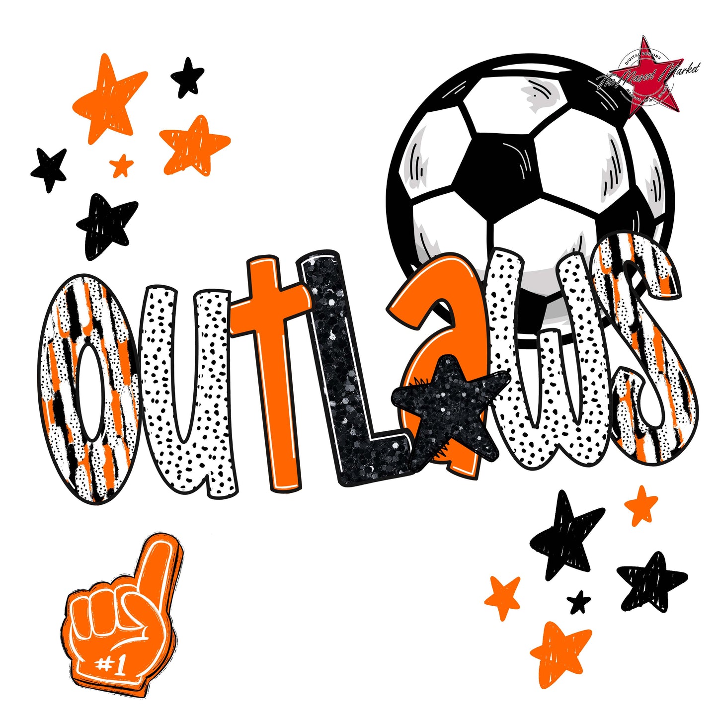 Outlaws Soccer Scrape-Orange