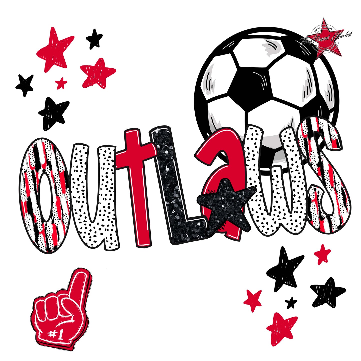 Outlaws Soccer Scrape-Red