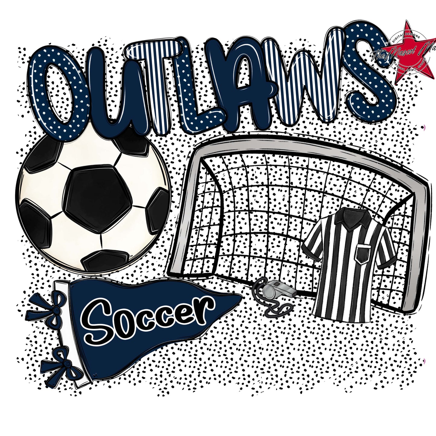 Outlaws Soccer Spirit-Navy
