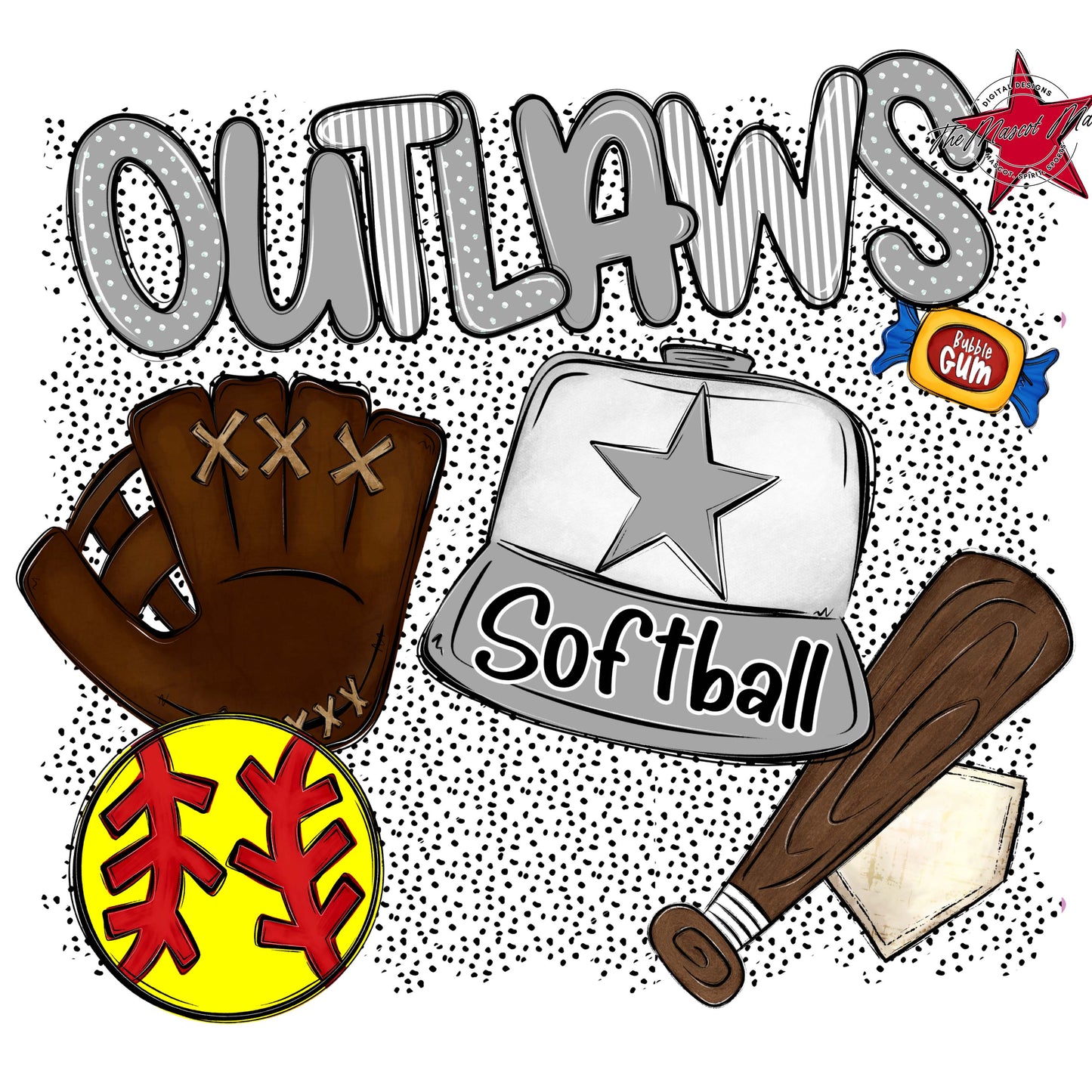 Outlaws Softball Spirit-Grey