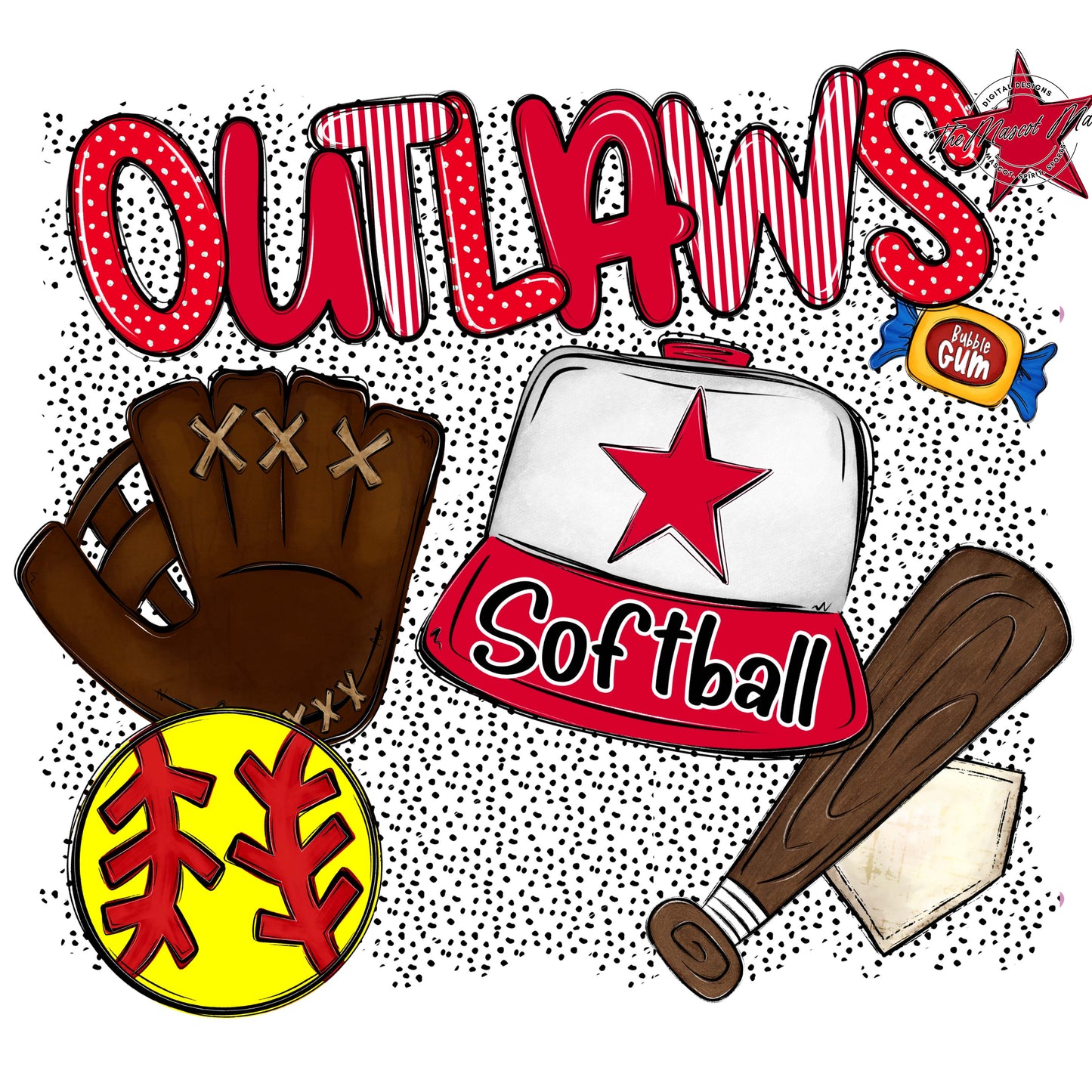 Outlaws Softball Spirit-Red
