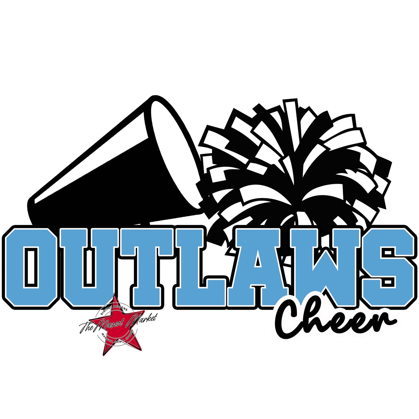 Outlaws Varsity Cheer-Carolina Blue