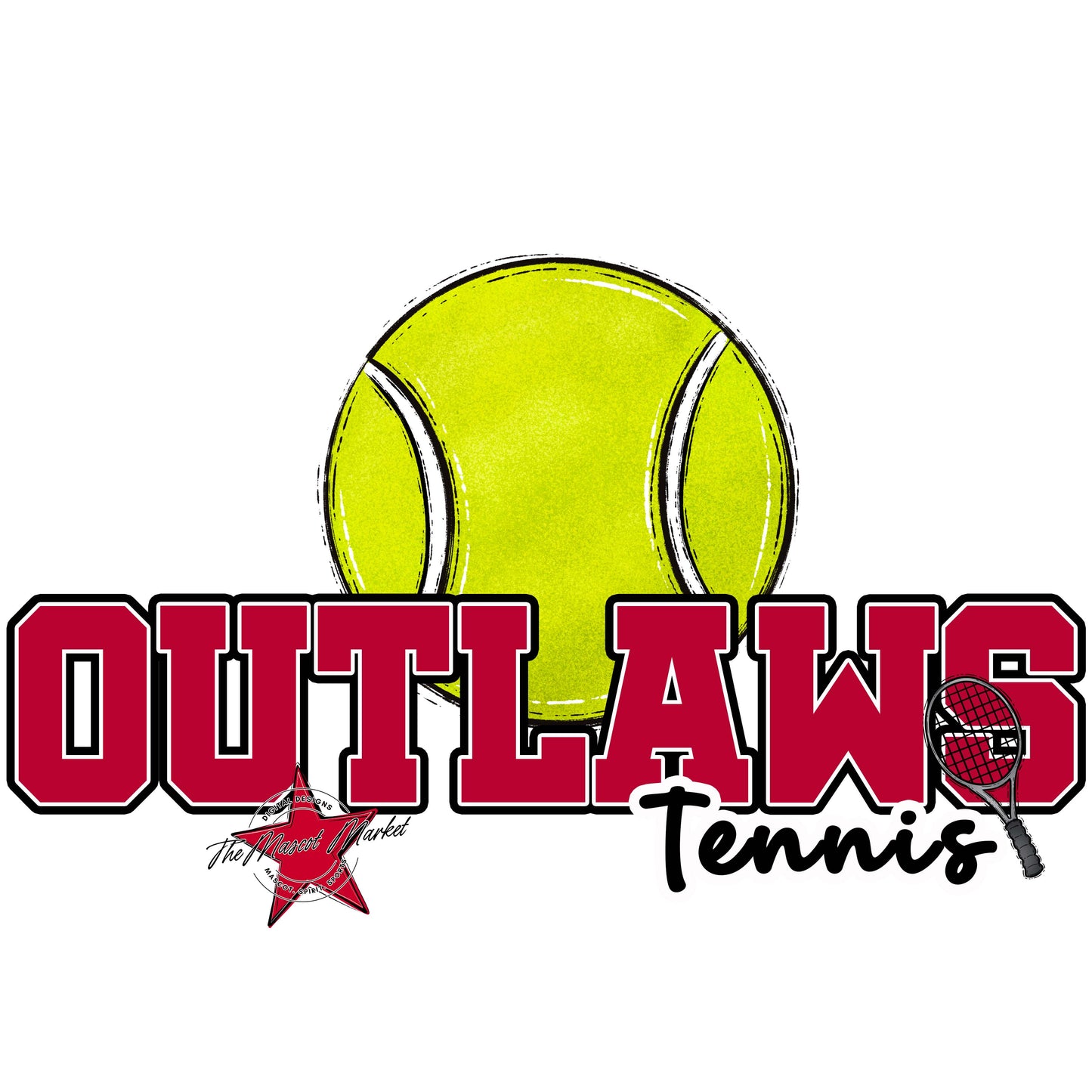 Outlaws Varsity Tennis-Dark Red