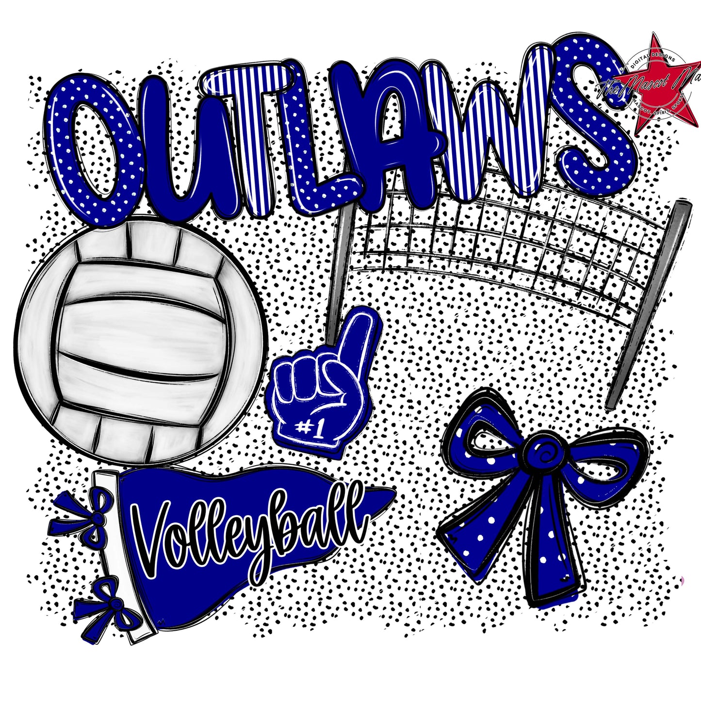 Outlaws Volleyball Spirit-Blue
