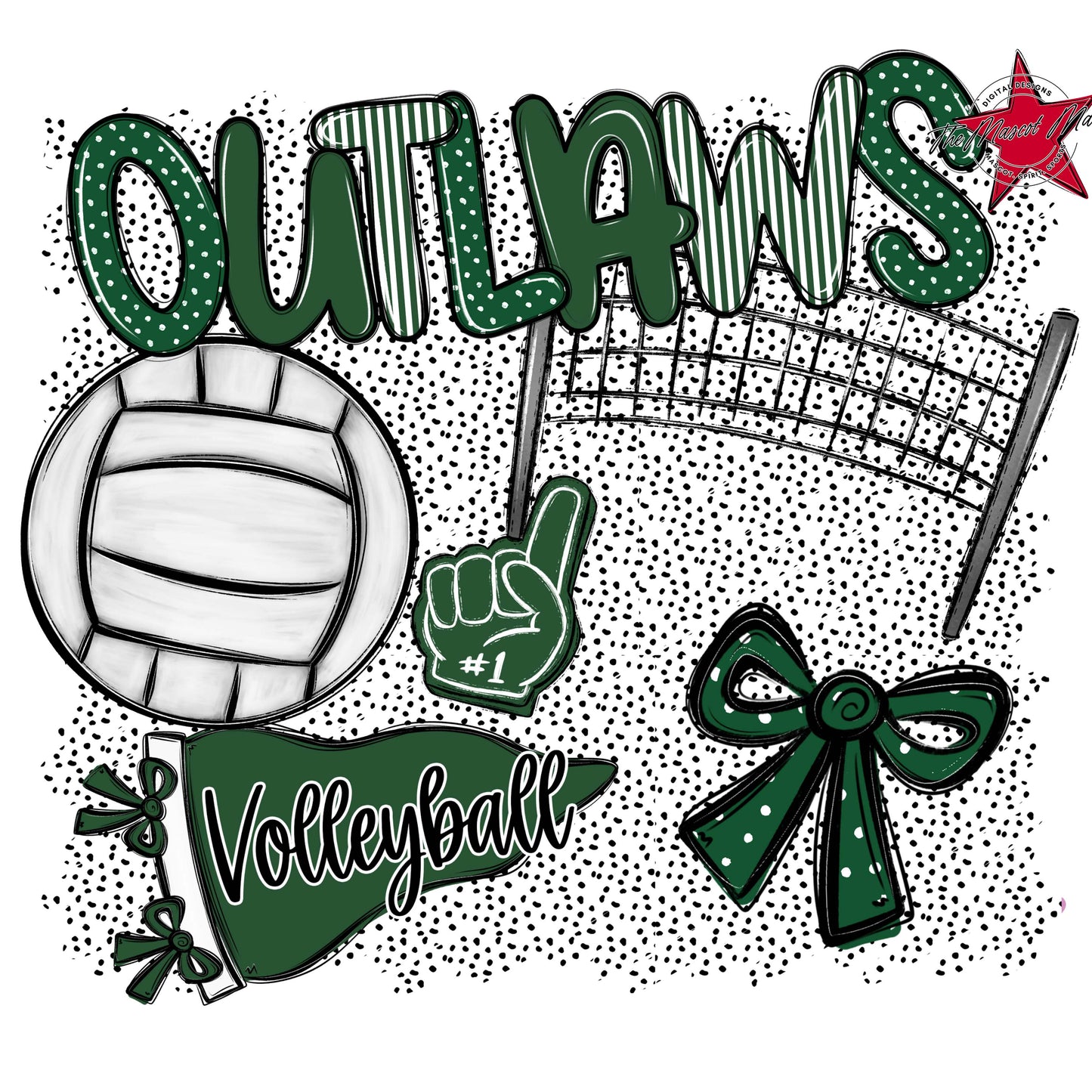 Outlaws Volleyball Spirit-Green