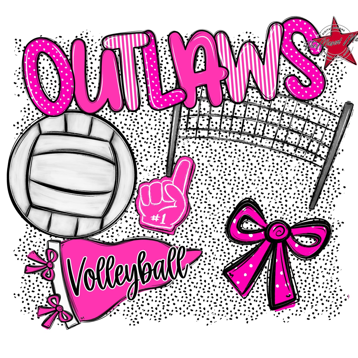 Outlaws Volleyball Spirit-Pink