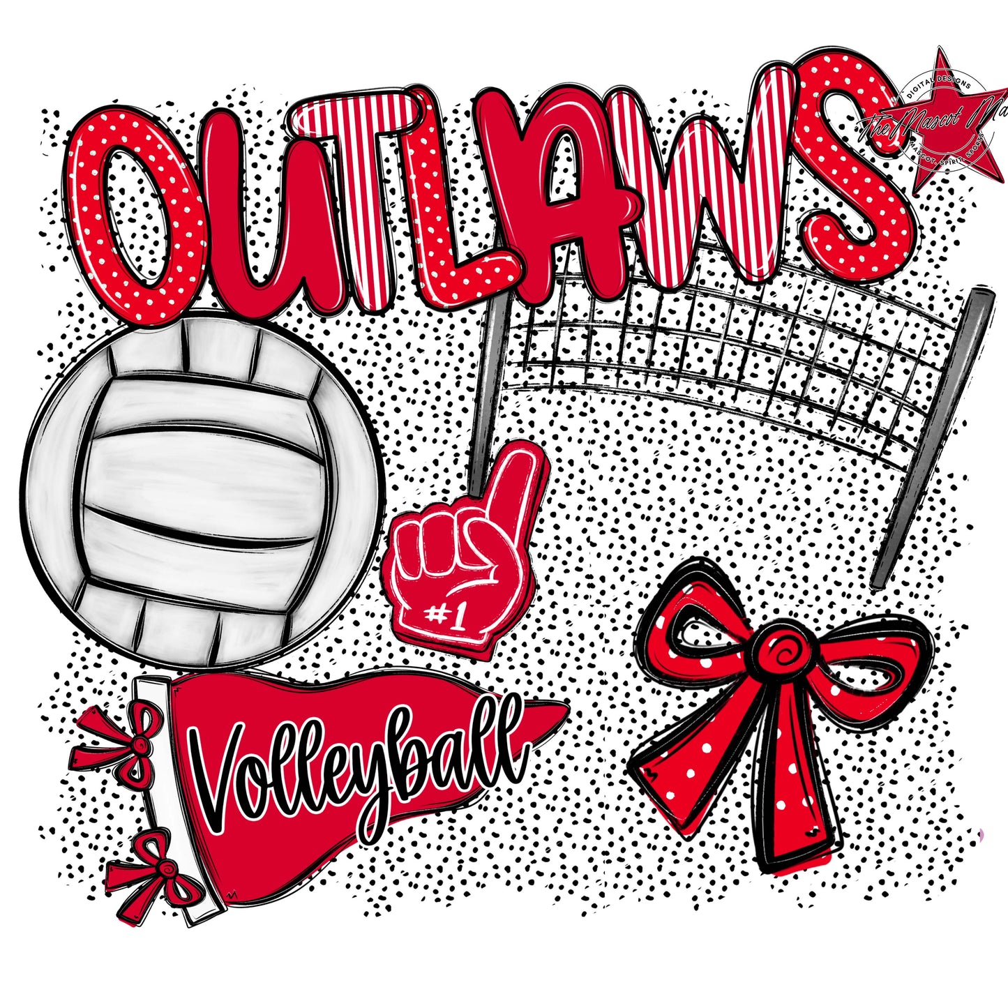 Outlaws Volleyball Spirit-Red