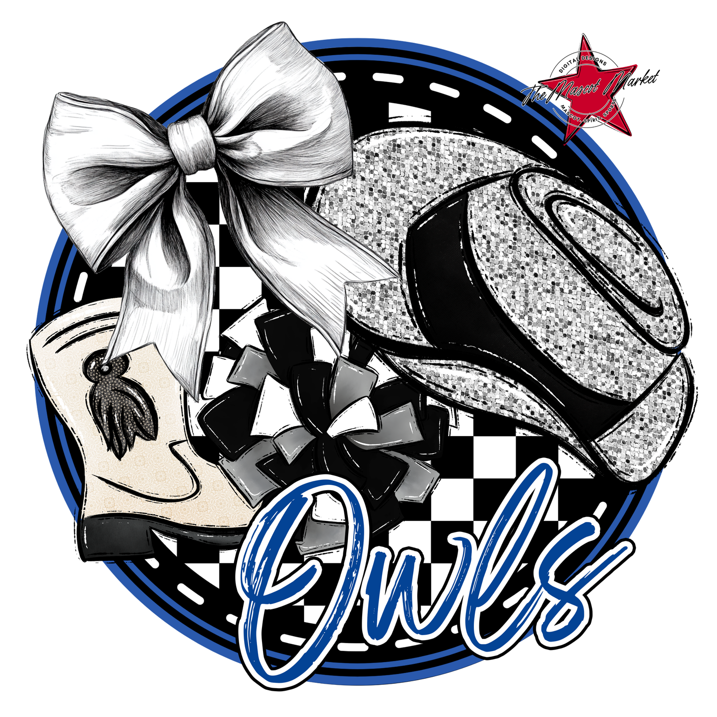 Owls Circle Drillteam Design-Off Blue