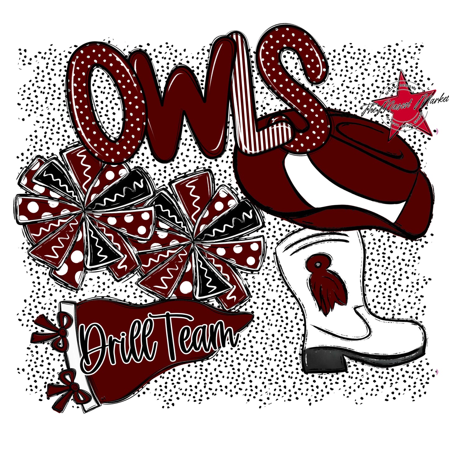 Owls Drillteam Spirit-Maroon