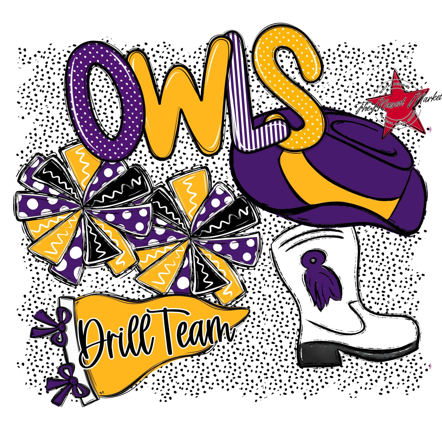 Owls Drillteam Spirit-Purple & Yellow