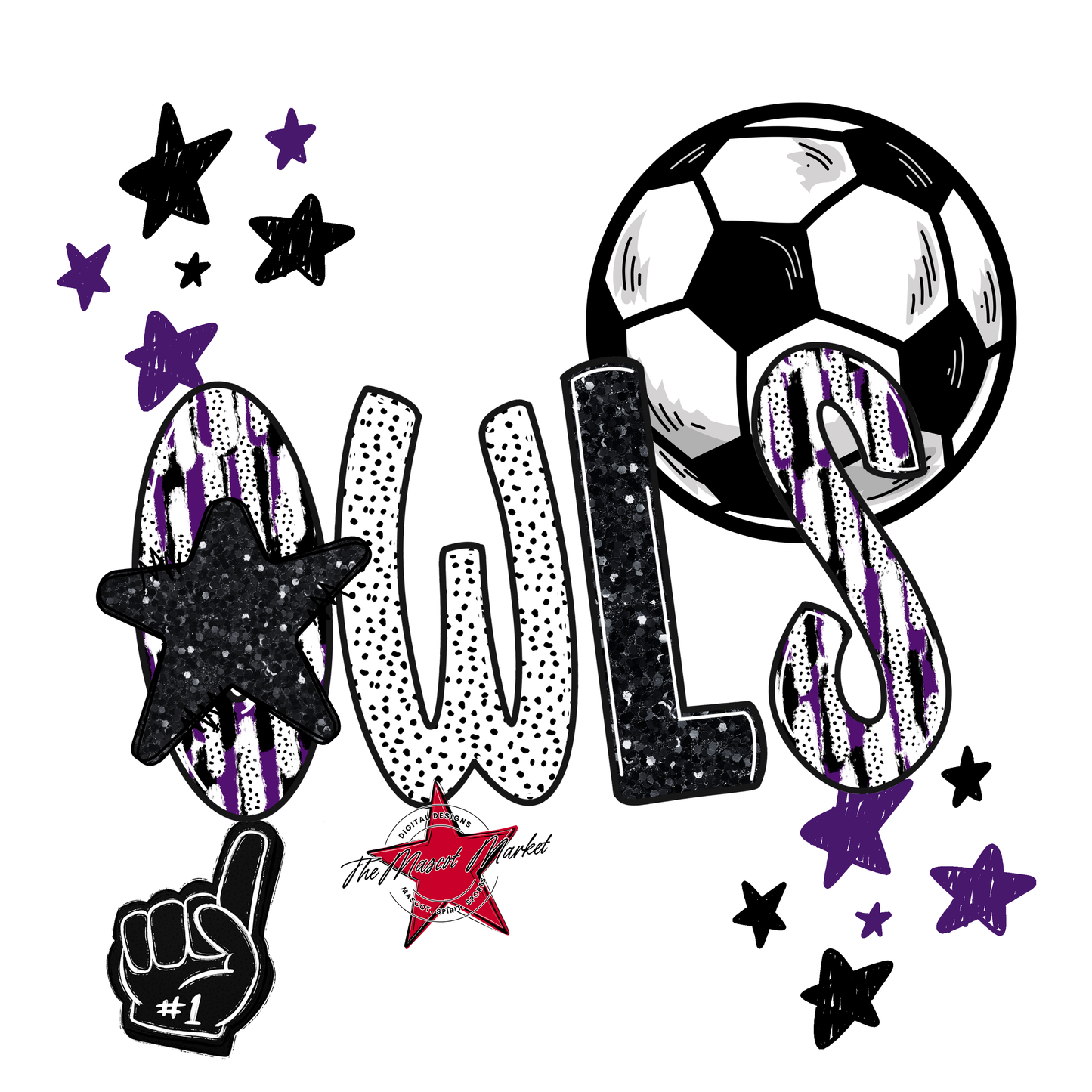 Owls Soccer Scrape-Purple