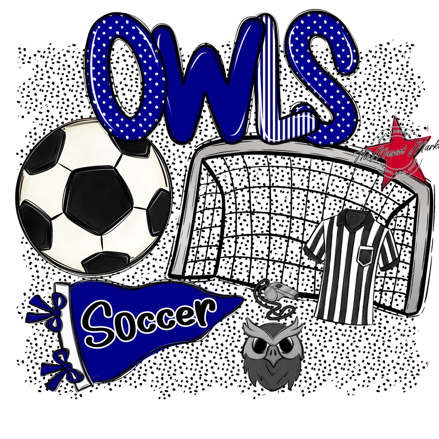 Owls Soccer Spirit-Blue