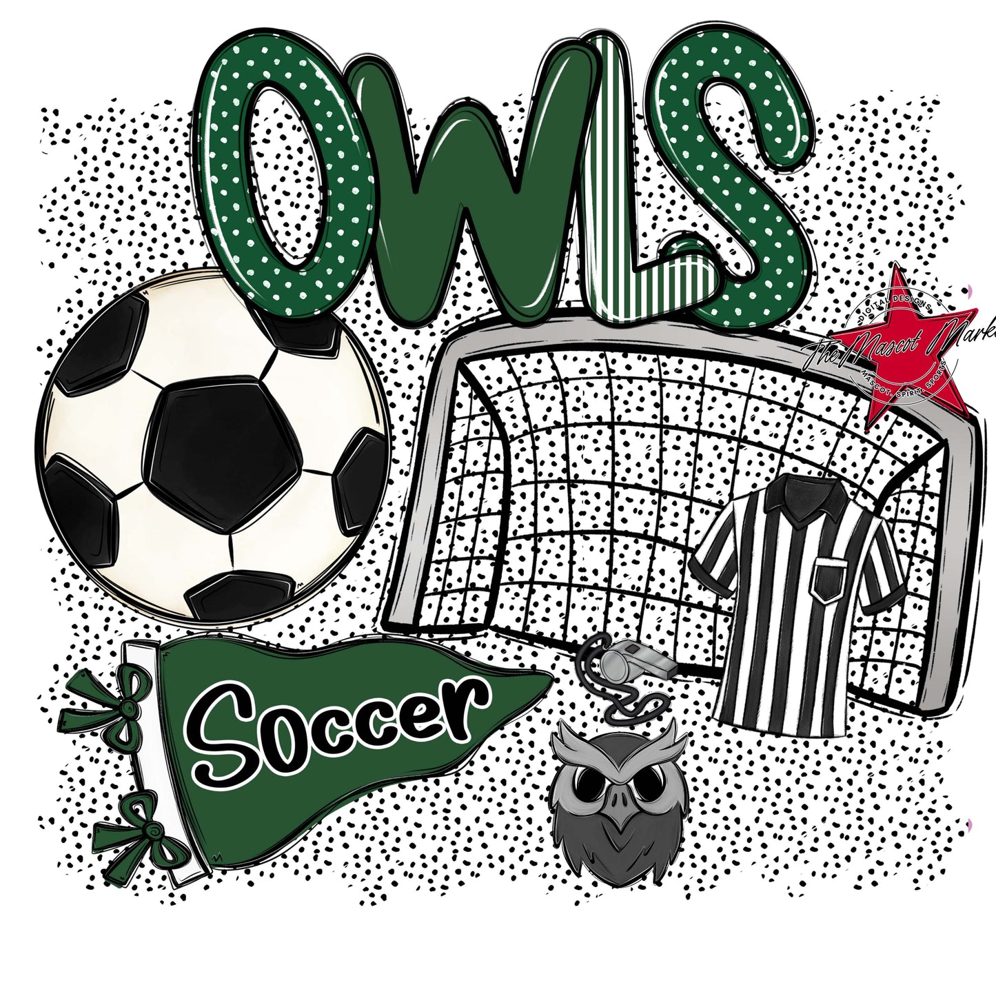 Owls Soccer Spirit-Green