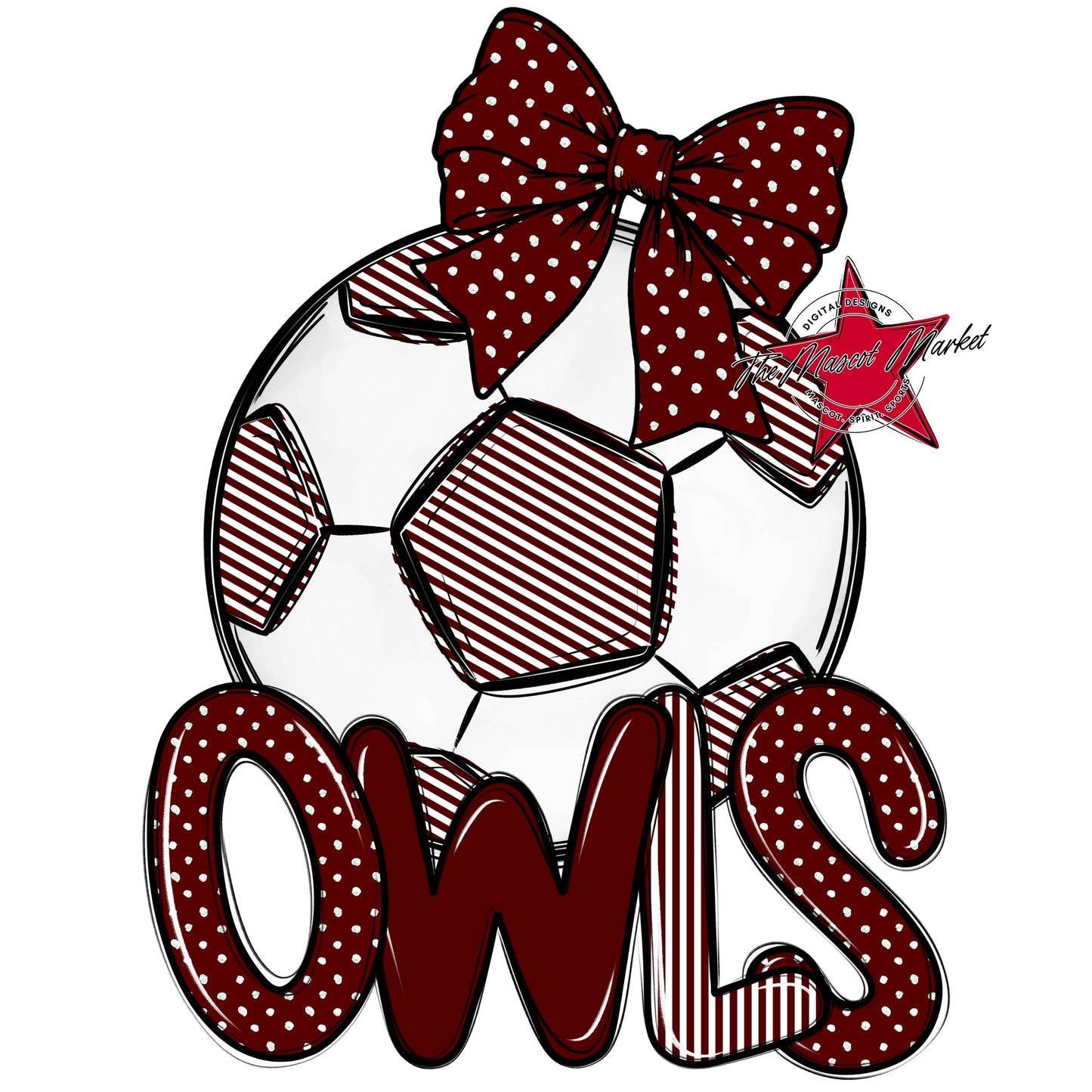 Owls Soccer Spirit Design-Maroon