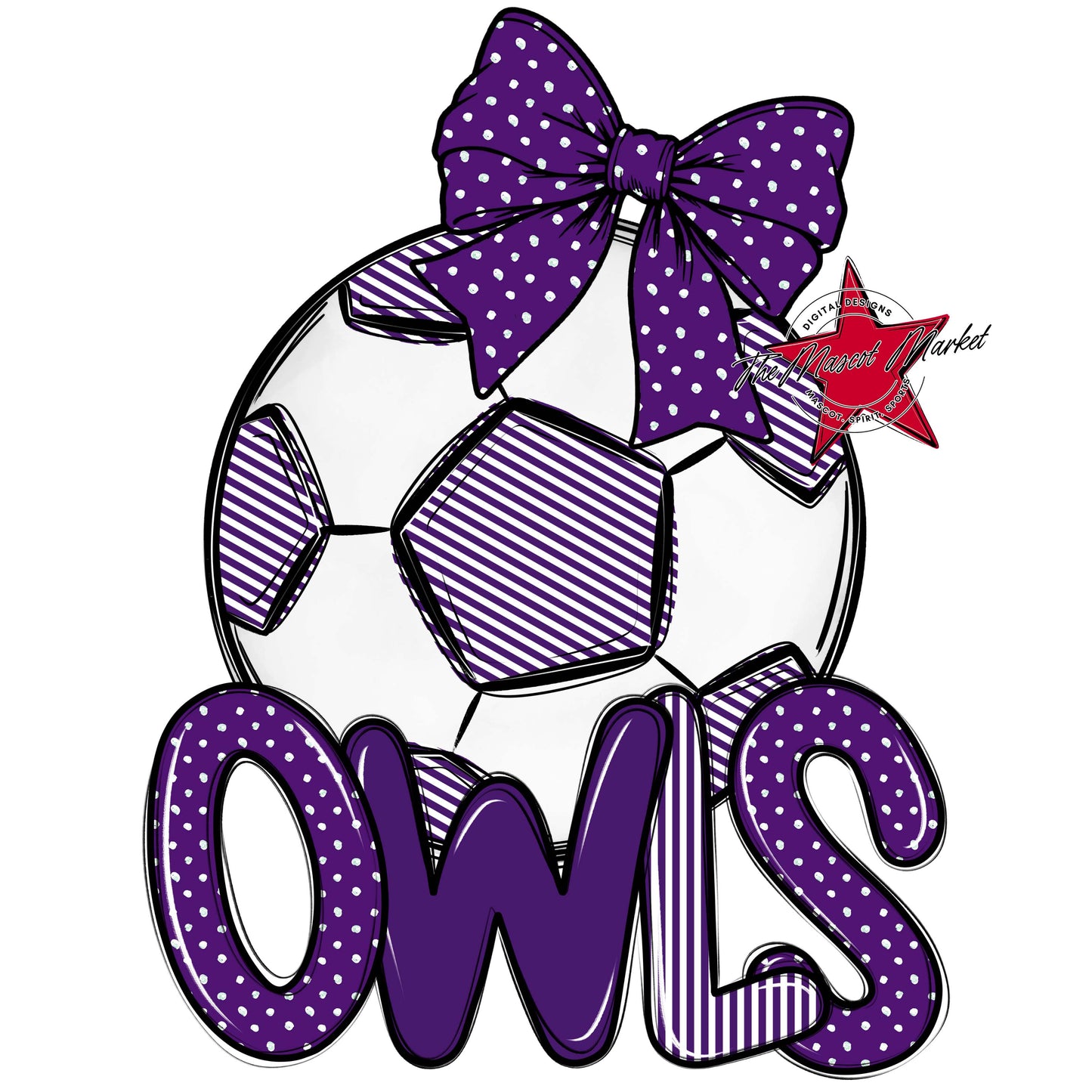 Owls Soccer Spirit Design-Purple