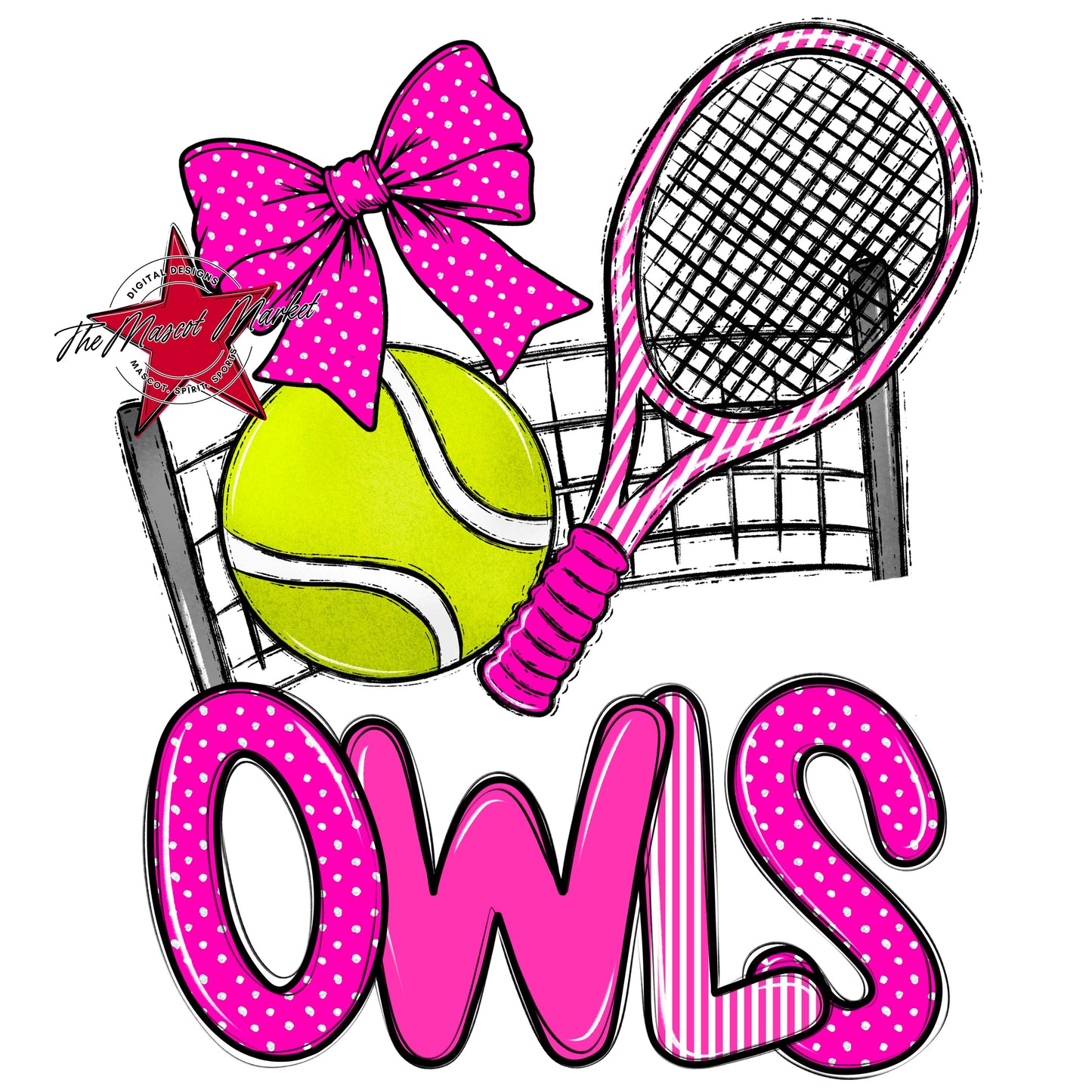 Owls Tennis Spirit Design-Pink