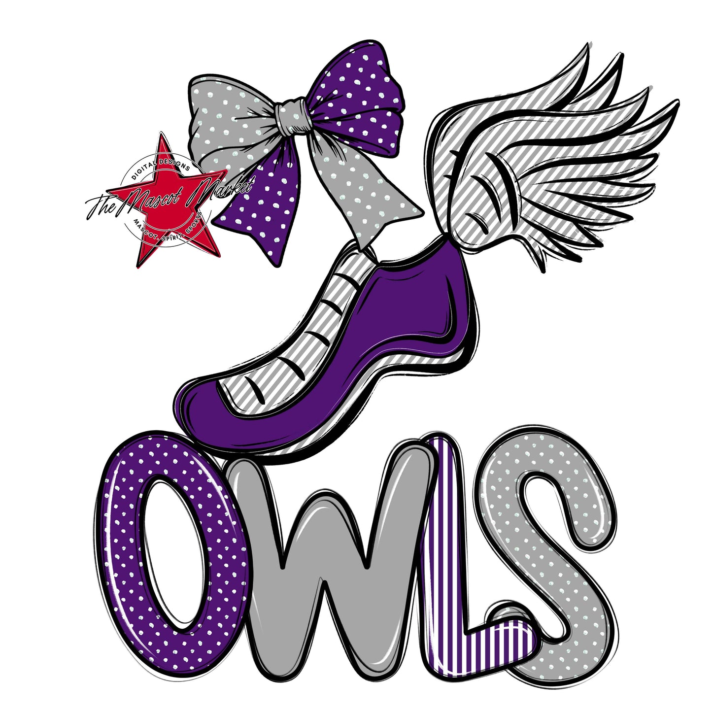 Owls Track Spirit Design-Purple & Grey