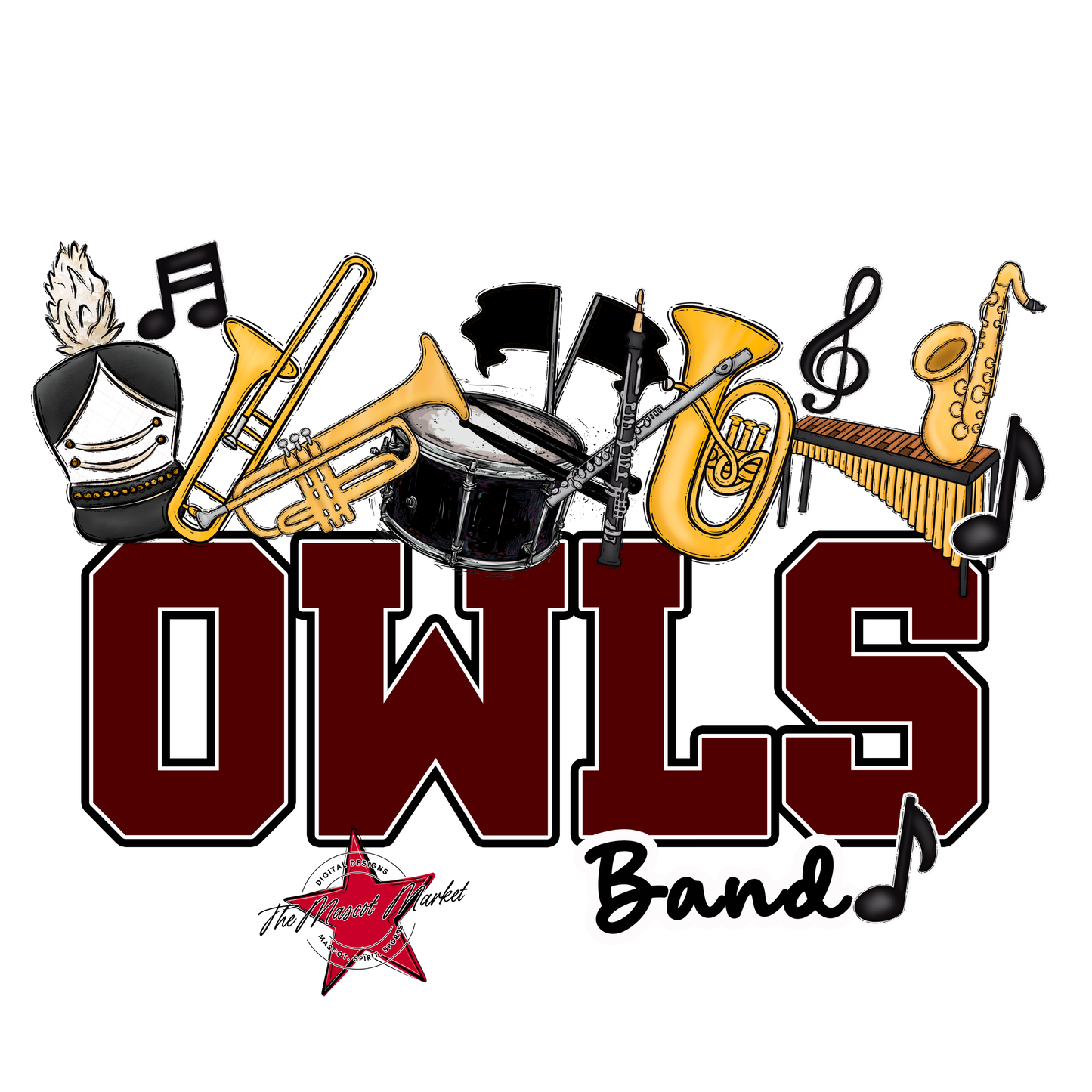 Owls Varsity Band-Maroon