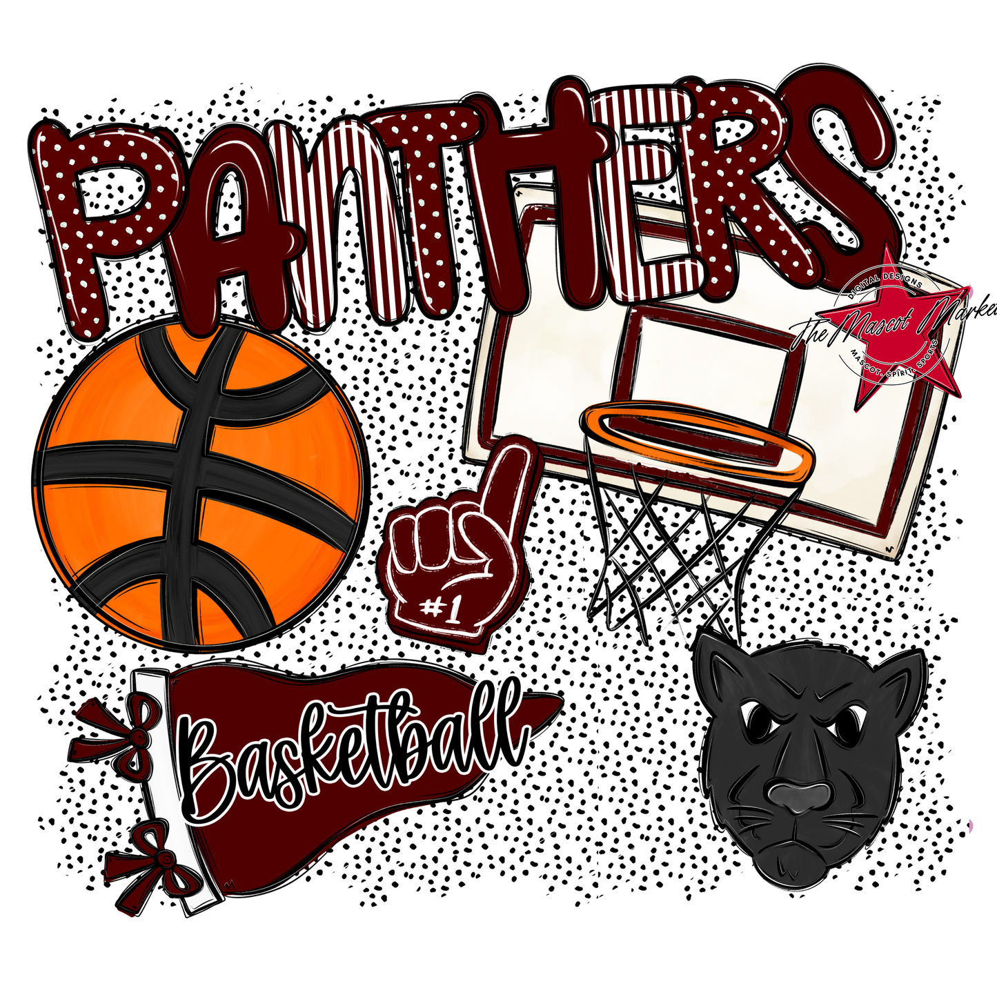 Panthers Basketball Spirit-Maroon