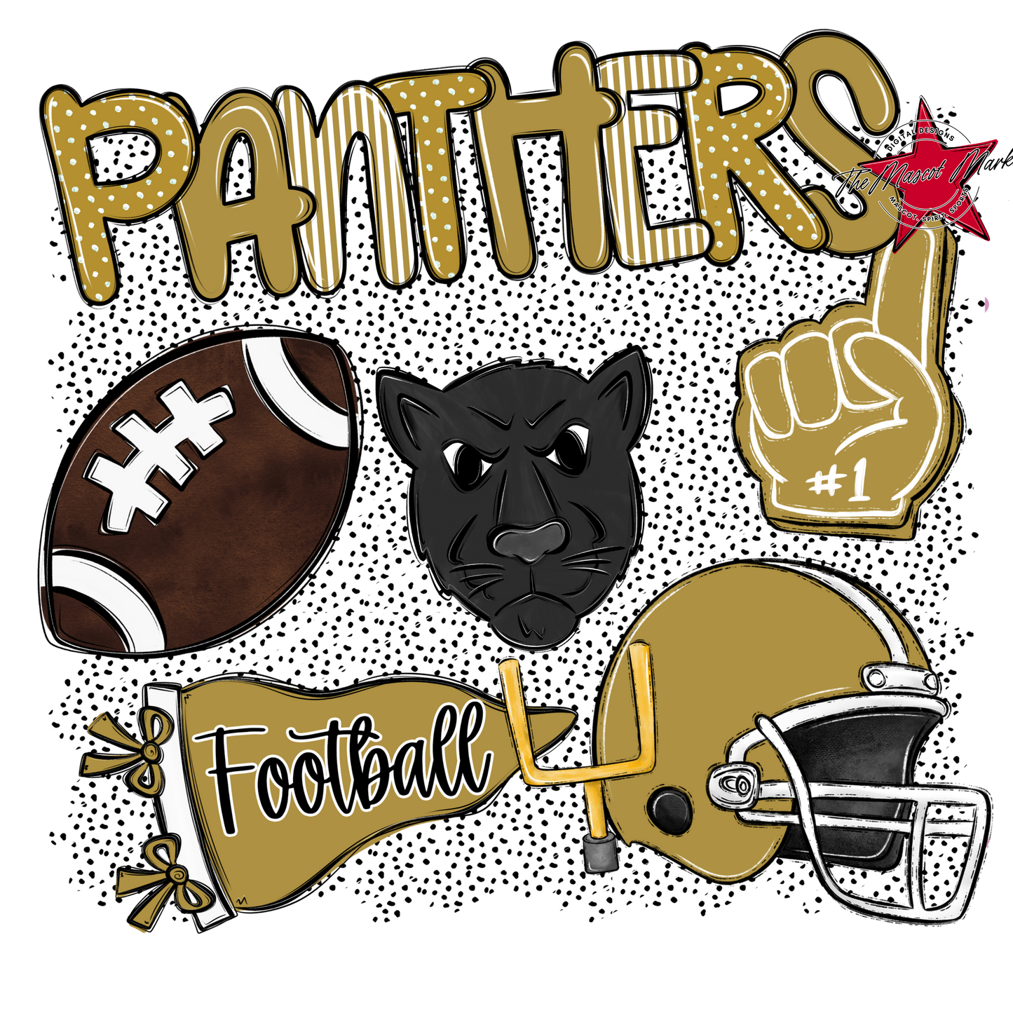 Panthers Football Spirit-Gold