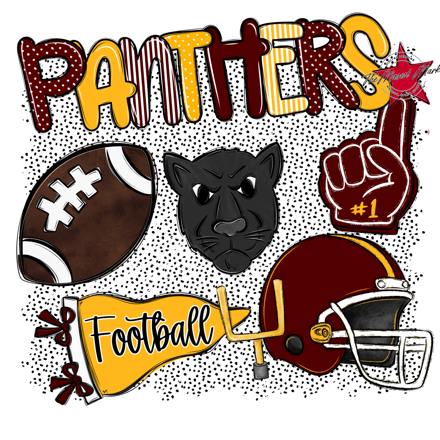Panthers Football Spirit-Maroon & Yellow