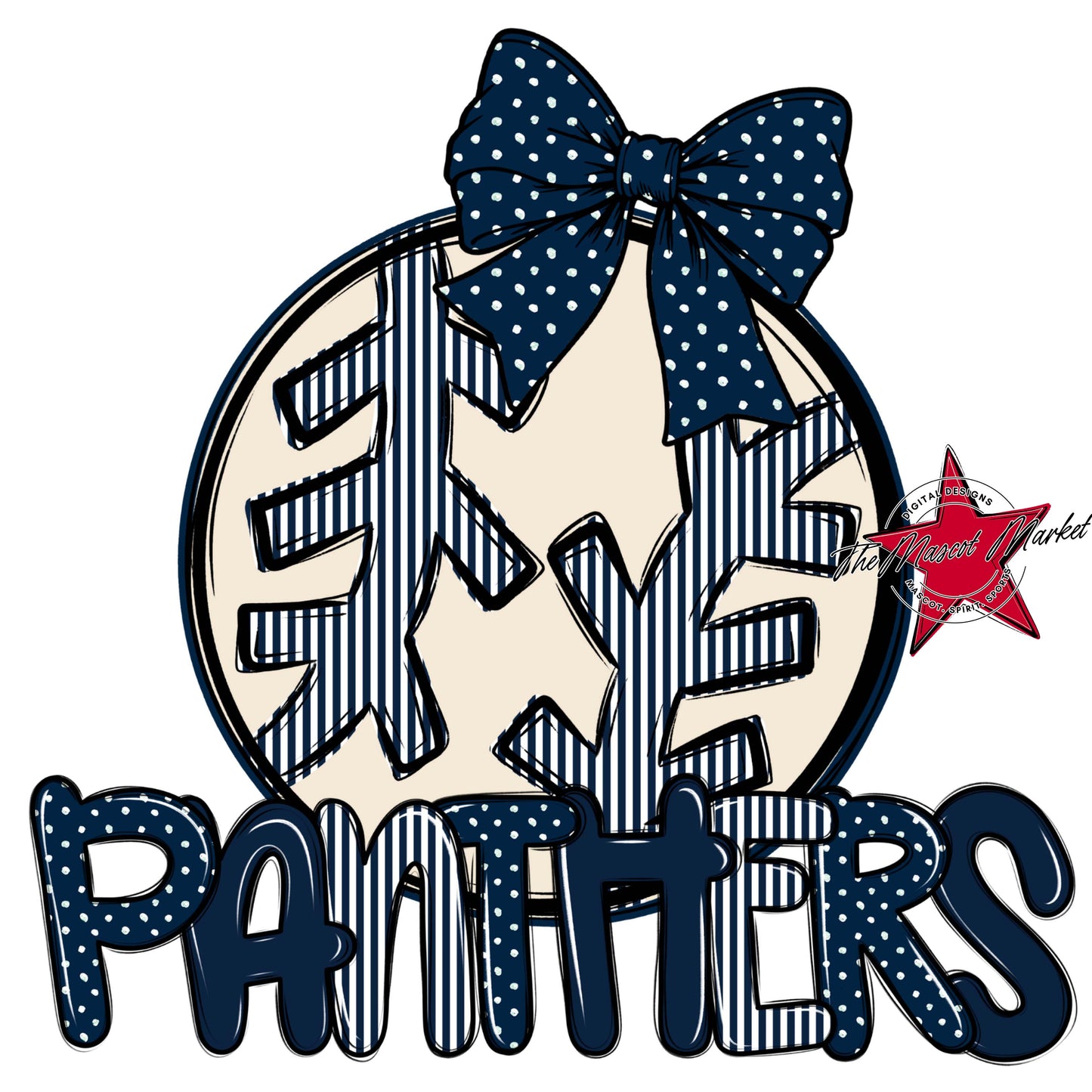 Panthers Baseball-Softball Spirit Design-Navy