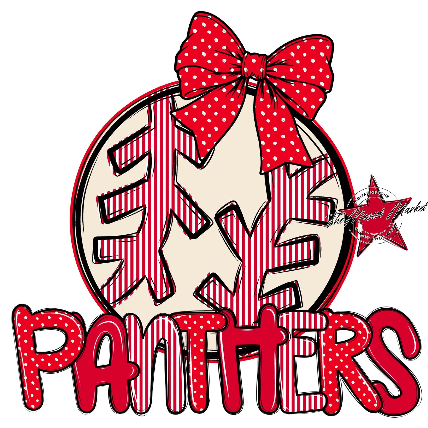 Panthers Baseball-Softball Spirit Design-Red