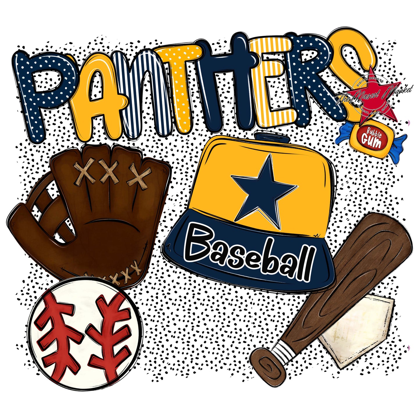 Panthers Baseball Spirit-Navy & Yellow