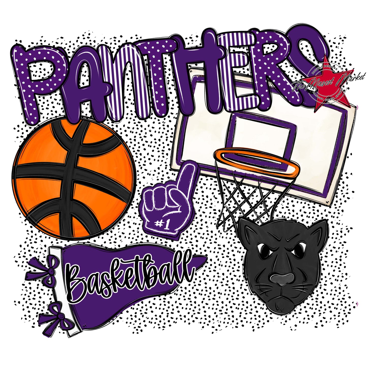 Panthers Basketball Spirit-Purple