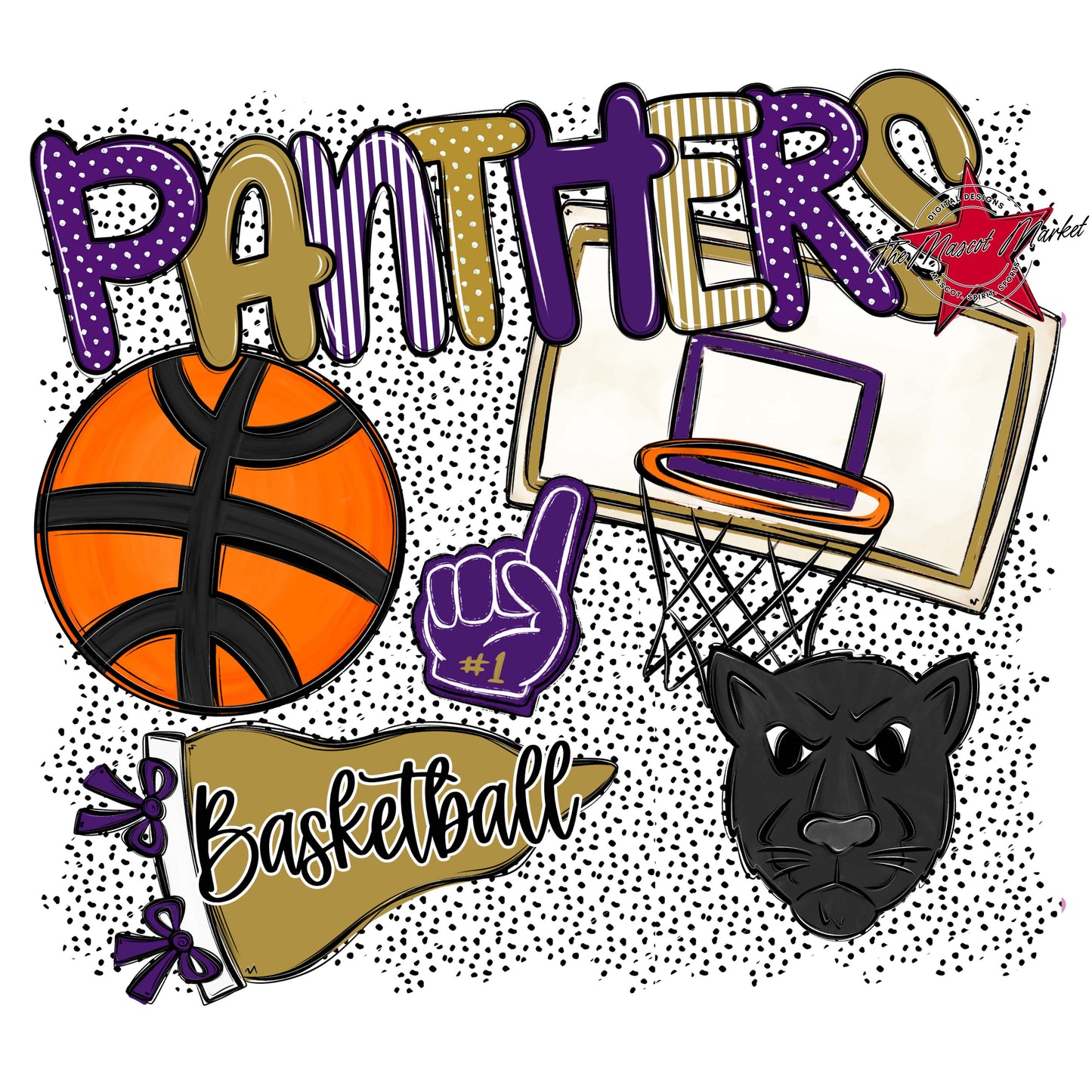 Panthers Basketball Spirit-Purple & Gold