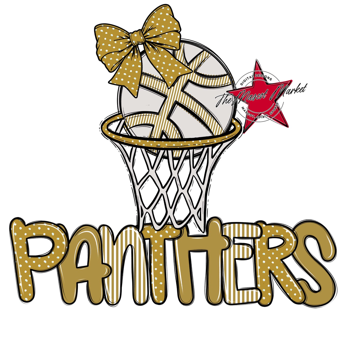 Panthers Basketball Spirit Design-Gold