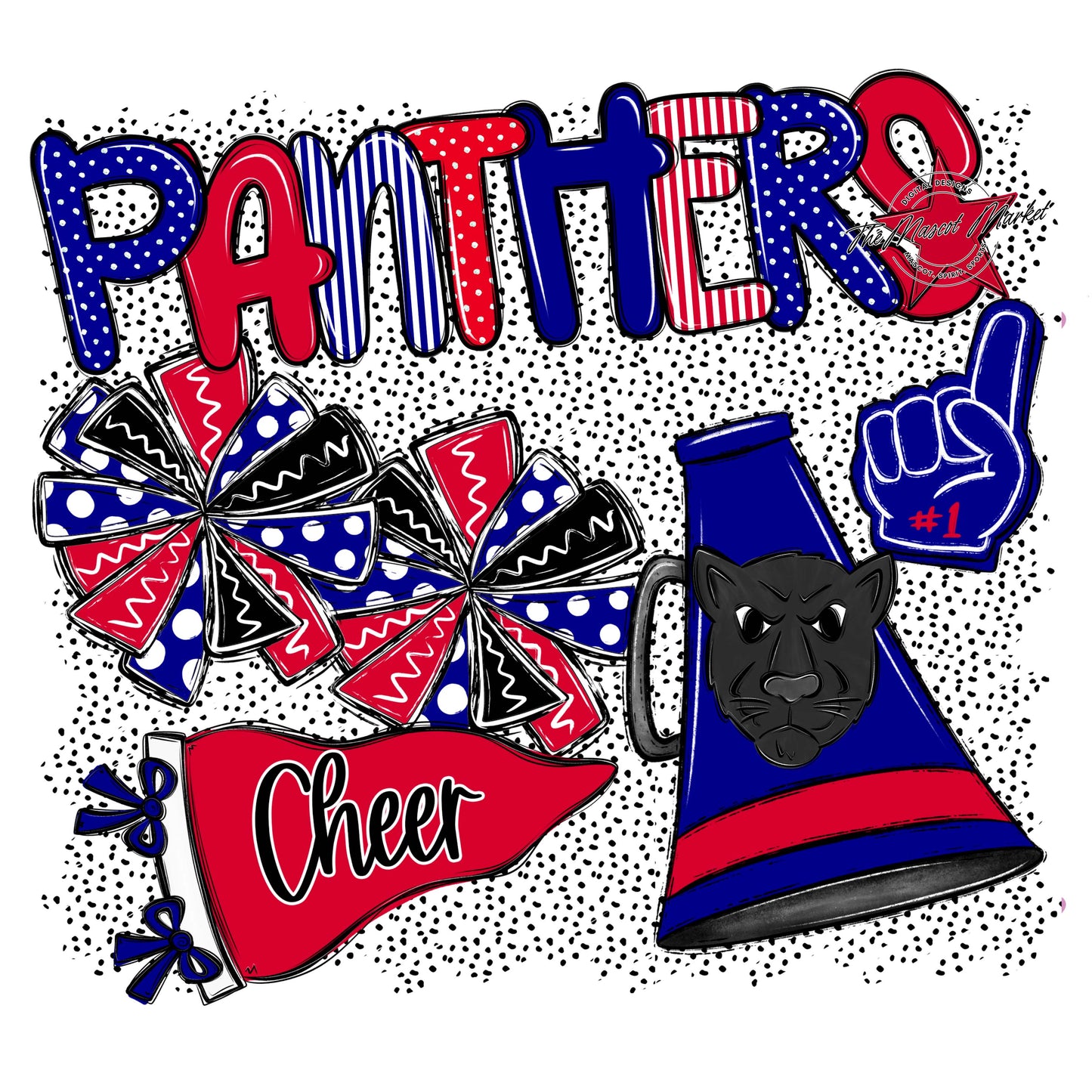 Panthers Cheer Spirit-Blue & Red