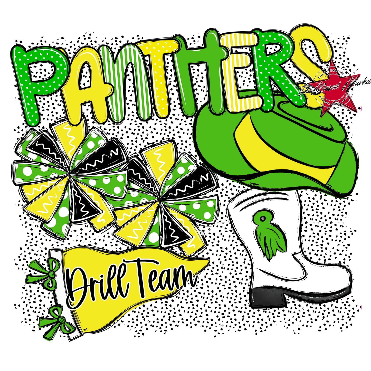 Panthers Drillteam Spirit-Bright Green & Bright Yellow