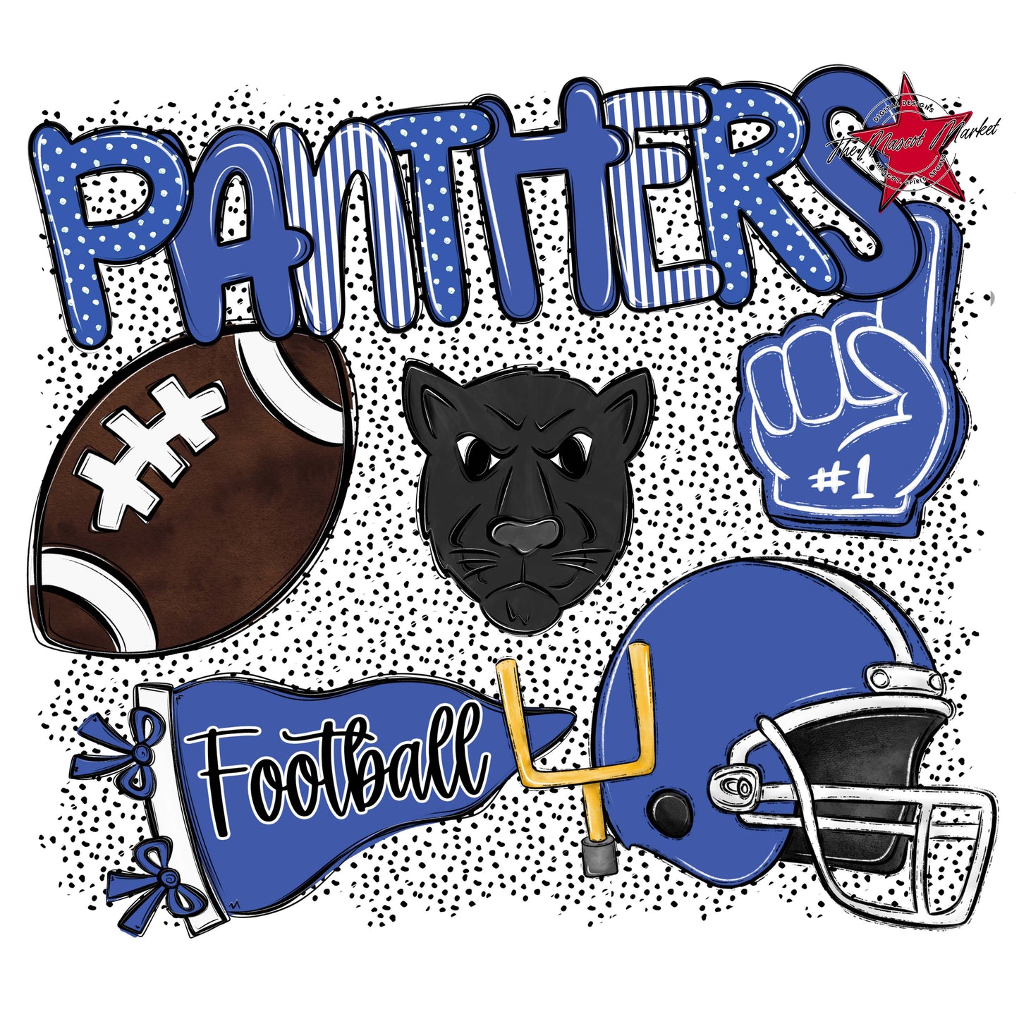 Panthers Football Spirit-Off Blue