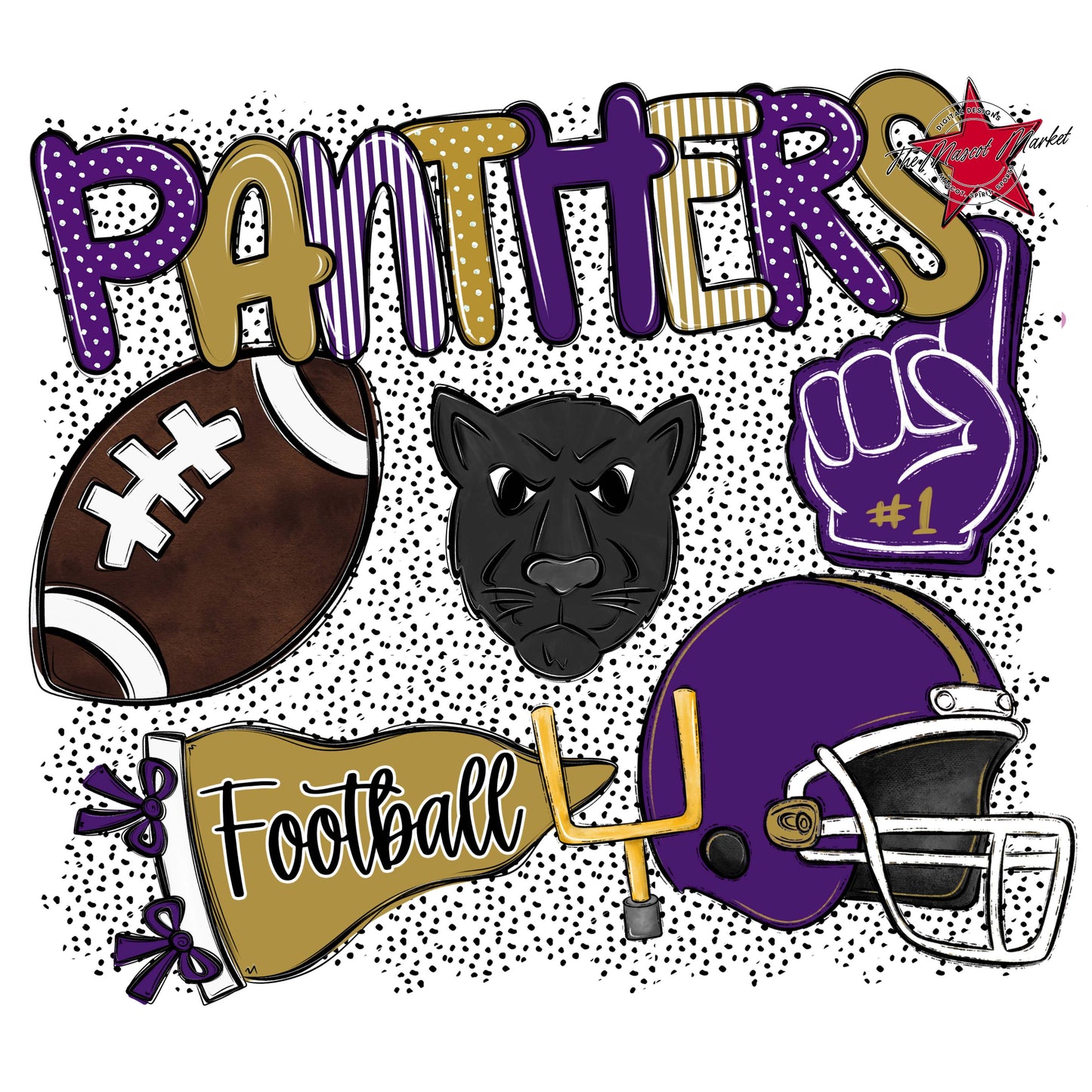 Panthers Football Spirit-Purple & Gold