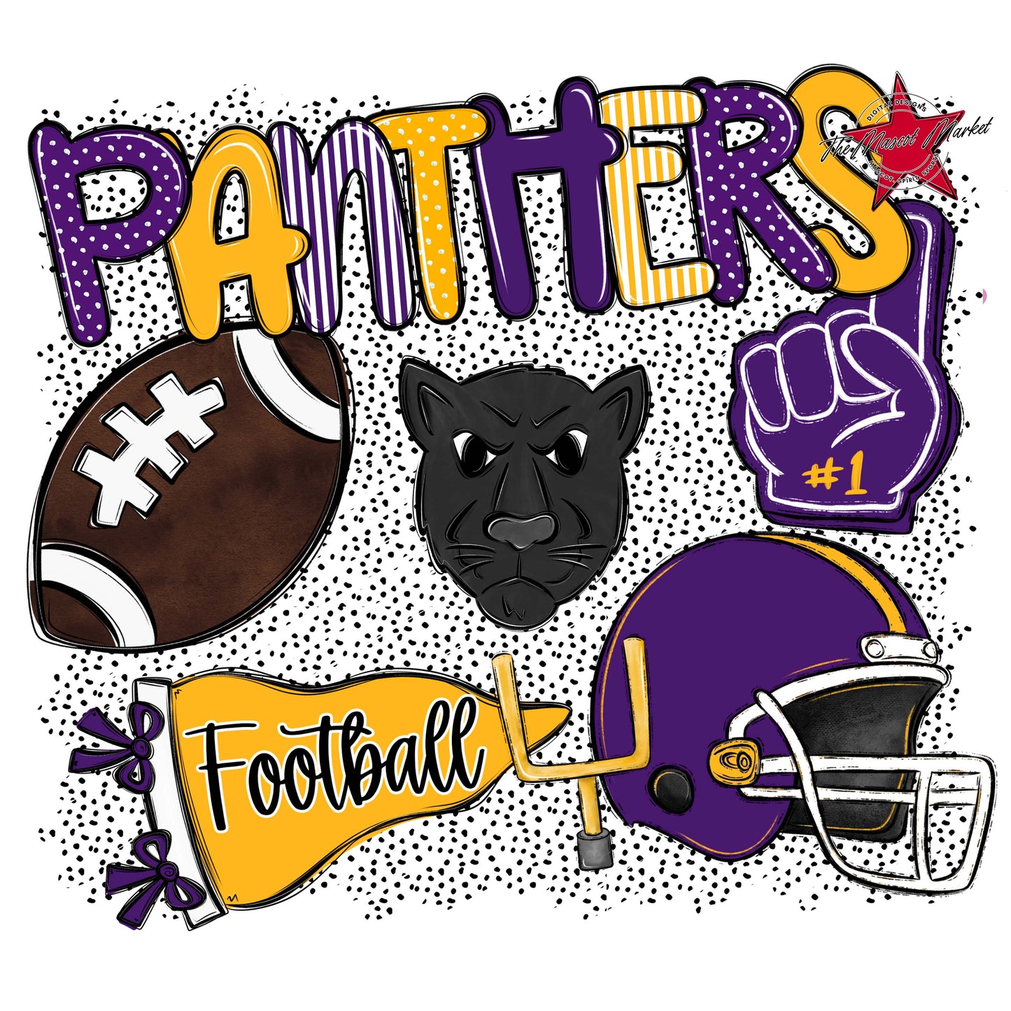 Panthers Football Spirit-Purple & Yellow