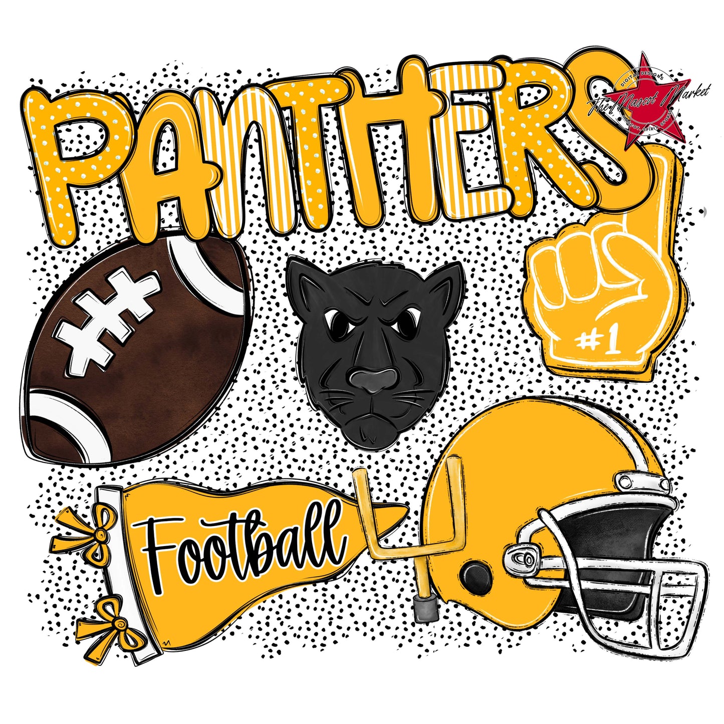 Panthers Football Spirit-Yellow