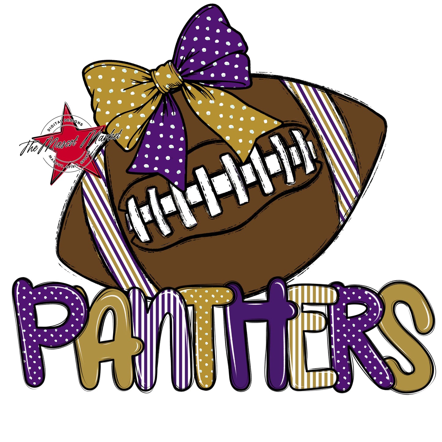 Panthers Football Spirit Design-Purple & Gold