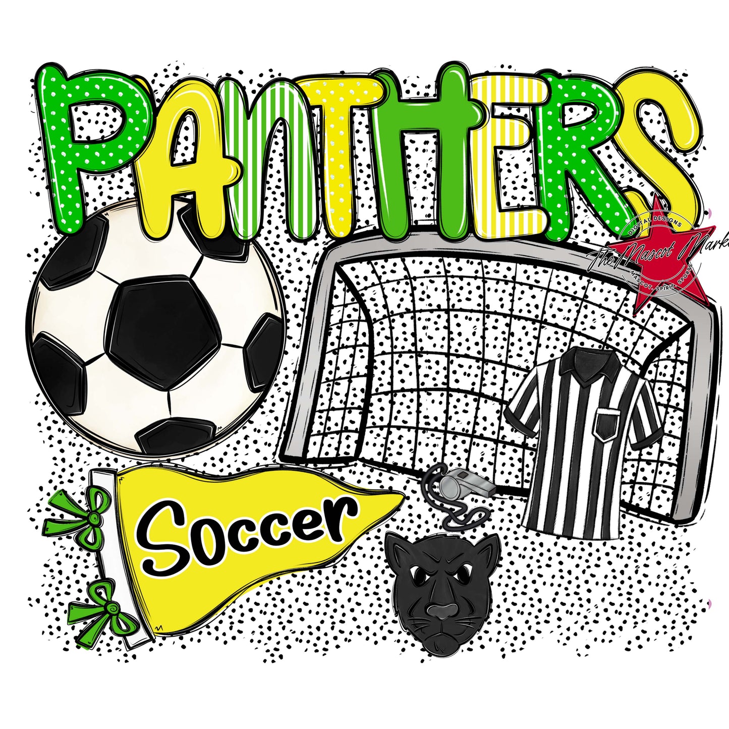 Panthers Soccer Spirit-Bright Green & Bright Yellow