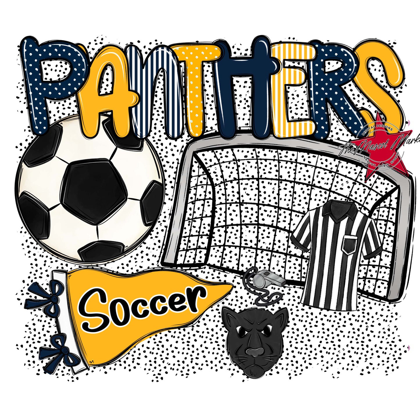 Panthers Soccer Spirit-Navy & Yellow