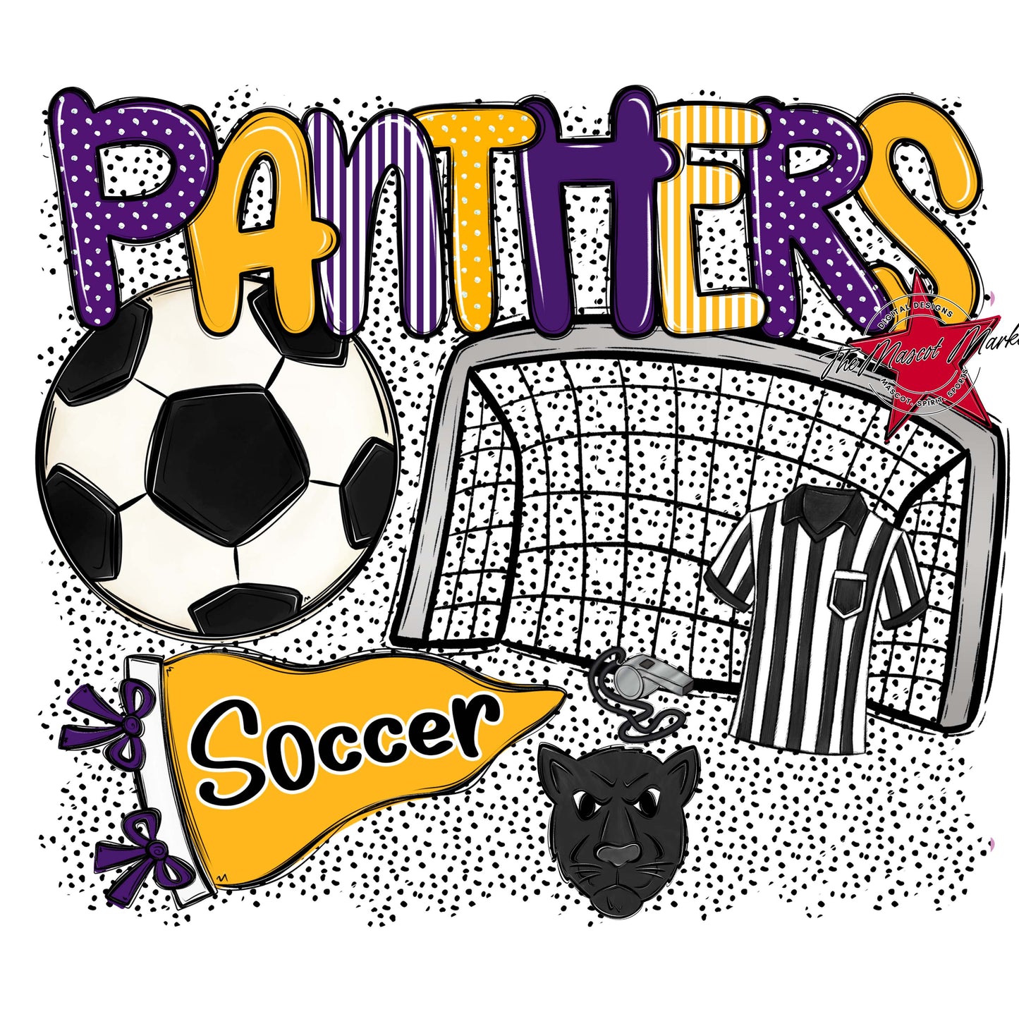 Panthers Soccer Spirit-Purple & Yellow
