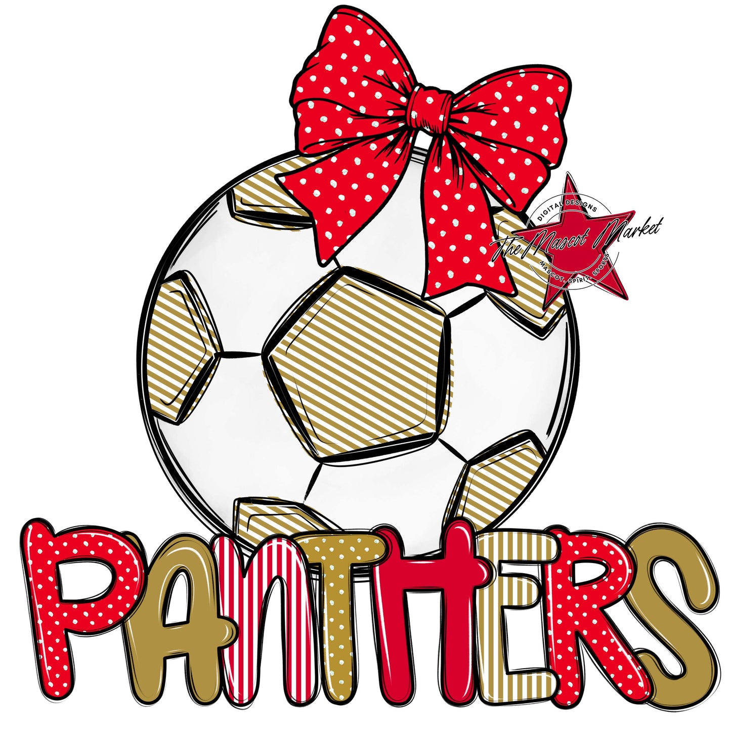 Panthers Soccer Spirit Design-Red & Gold