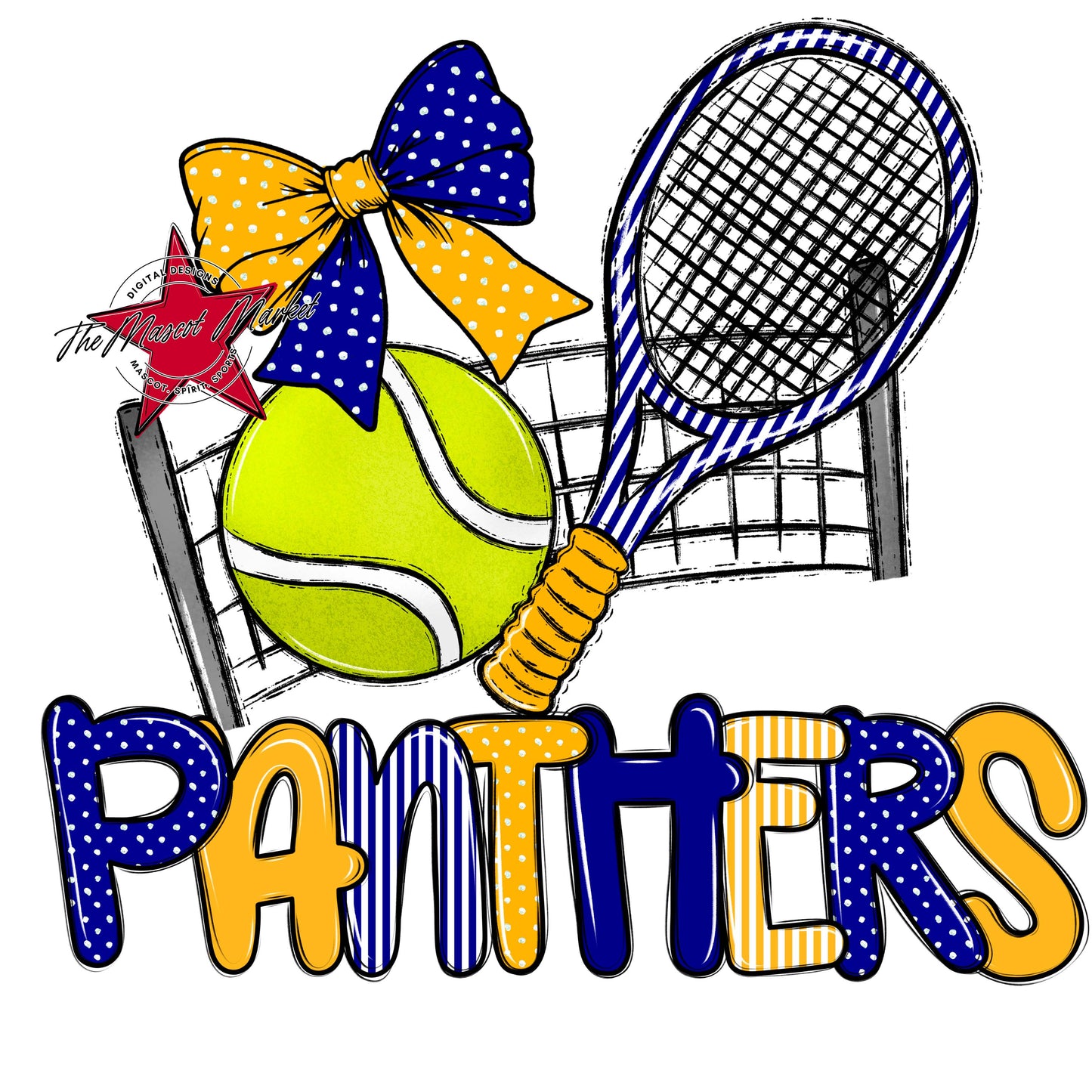 Panthers Tennis Spirit Design-Blue & Yellow