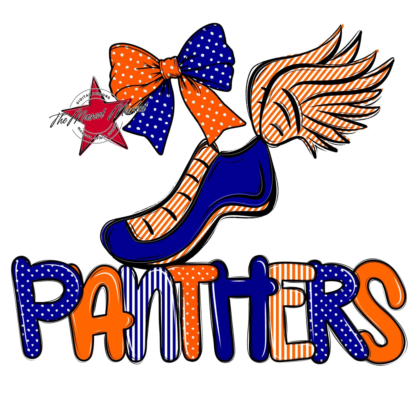Panthers Track Spirit Design-Blue & Orange