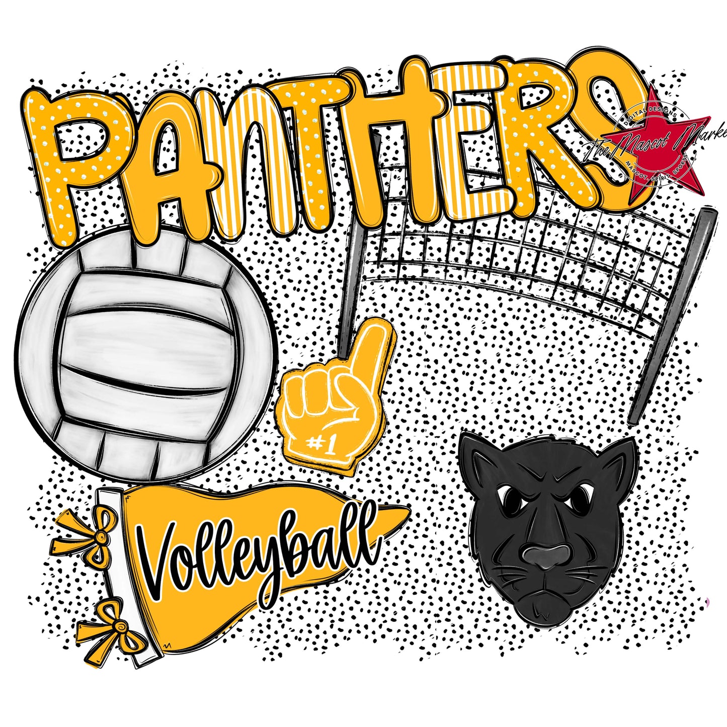Panthers Volleyball Spirit-Yellow