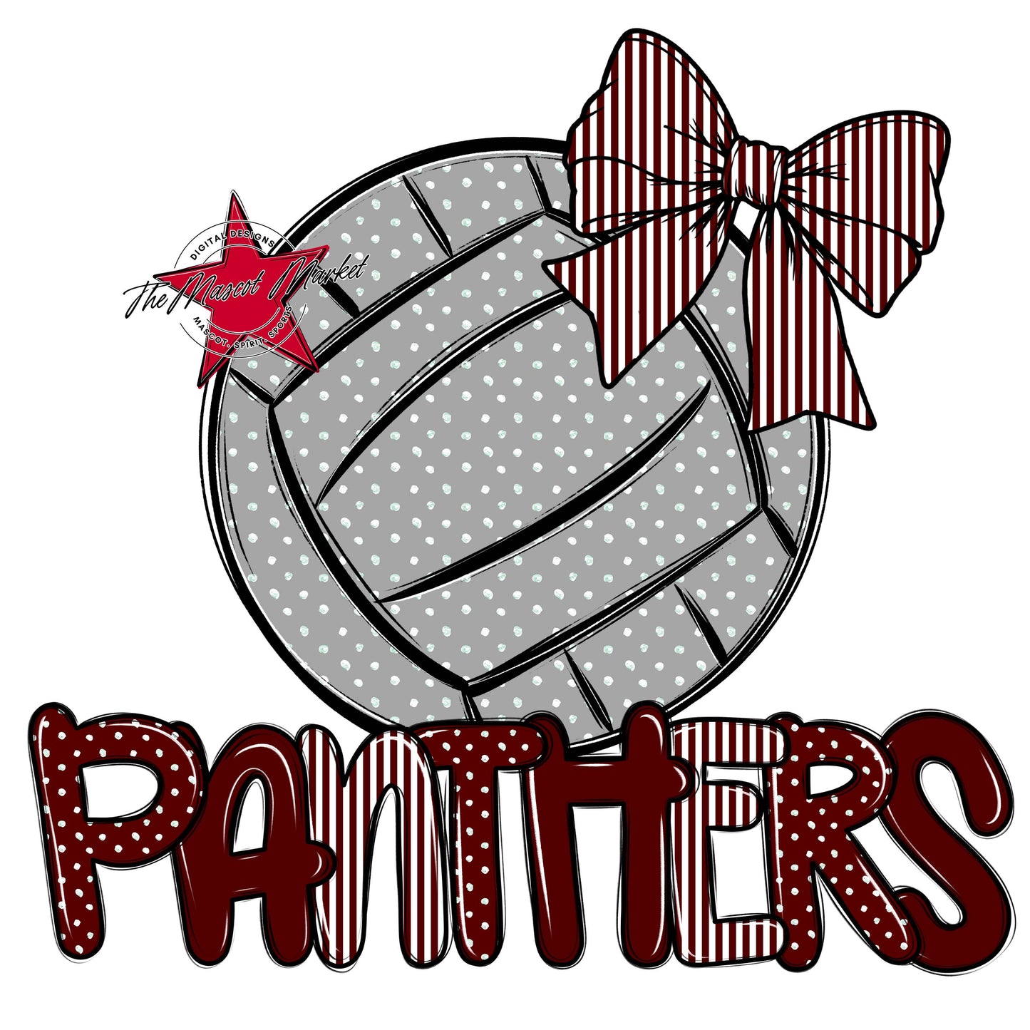 Panthers Volleyball Spirit Design-Maroon